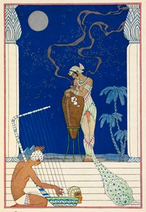 Egitto. Un personaggio egiziano e un musicista. da Georges Barbier