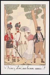 Falbalas et Fanfreluches, Almanacco per il 1923, Venez donc, Ma bonne amie, di George Barbier, stampa