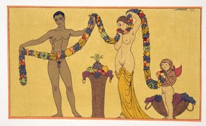 Illustrazione da Les Chansons de Bilitis, di Pierre Louys, pub. 1922 da Georges Barbier