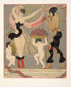 La Danse des Fleurs, illustrazione da Les Chansons de Bilitis, di Pierre Louys, pub. 1922 da Georges Barbier