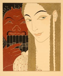La Lettre, illustrazione da Les Chansons de Bilitis, di Pierre Louys, pub. 1922 da Georges Barbier