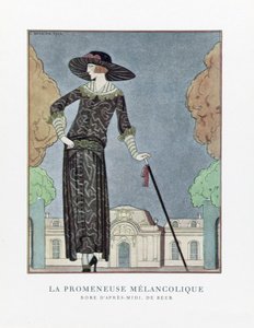La Promeneuse Mélancolique, pub. 1922 da Georges Barbier