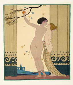 Les Conseils, illustrazione da Les Chansons de Bilitis, di Pierre Louys, pub. 1922 da Georges Barbier