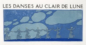 Les Danses au Clair de Lune, illustrazione da Les Chansons de Bilitis, di Pierre Louys, pub. 1922 (stampa pochoir) da Georges Barbier