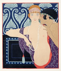 Les Trois Beautes de Mnasidika, illustrazione da Les Chansons de Bilitis, di Pierre Louys, pub. 1922 (stampa pochoir) da Georges Barbier