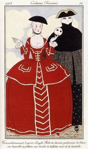 Abbigliamento parigino: Costume da festa dopo Longhi da Georges Barbier
