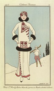 Pour St.Moritz, Tavola da "Costumi Parigini" da Georges Barbier