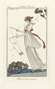 Robe de Linon Imprimé, da Costumes Parisien, pub.1913