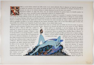 Testo e una figura nuda, colorata di blu. da Georges Barbier