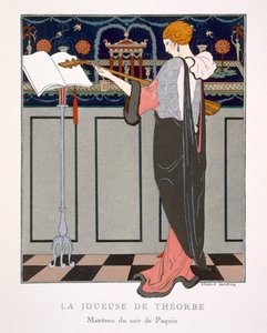 Il Suonatore di Tiorba, design per un cappotto da sera di Paquin da Georges Barbier