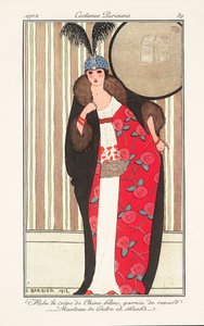 Tavola di moda femminile dal Journal des Dames et des Modes da Georges Barbier