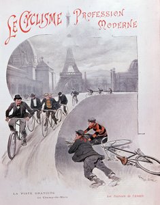 Ciclismo: pista libera dei campi di Marte - disegno di G. Scott da Georges Bertin Scott