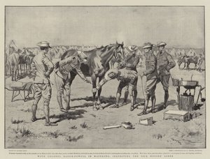 Con il colonnello Baden-Powell a Mafeking, ispezionando le linee dei cavalli malati