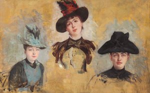 Tre donne con cappelli da Georges Clairin