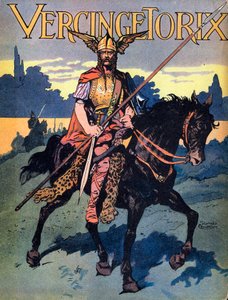 Ritratto di Vercingetorige (ca. 80-c. 46 a.C.) guerriero e capo gallico della tribù degli Arverni. Illustrazione di Georges Conrad (1874-1936) tratta da 
