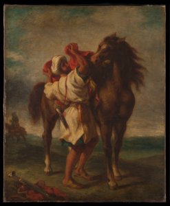 Arabo sella il suo cavallo da Georges Décote