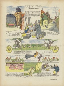 Impressioni di un turista in Normandia. Illustrazione per Le Rire da Georges Delaw