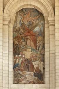 Cattedrale. Ex chiesa abbaziale (Abbazia di Saint-Vaast). Interno. Transetto sud. Affresco.