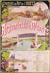 Poster pubblicitario della linea ferroviaria occidentale da Argenteuil a Mantes
