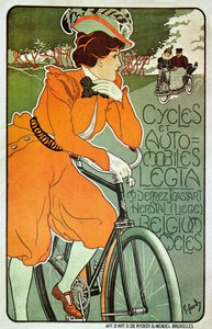 Poster pubblicitario delle biciclette Legia, Liegi, Belgio