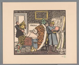 Soldati che saccheggiano una casa da Georges Hermann Rene Paul