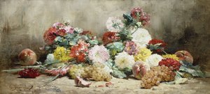 Garofani, rose, uva e pesche
