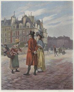 Venditrice di fiori a Pont-Neuf da Georges Jules Auguste Cain