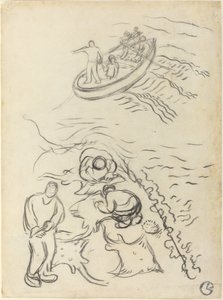 Studio per "I pescatori" con uomini che svuotano le reti (Etude pour "Les Pêcheurs" et hommes vidant des raies) da Georges Lacombe