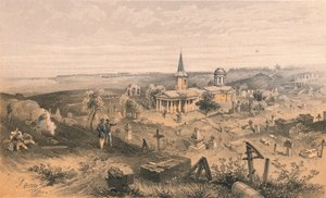 Cimitero di Quarantena e Chiesa con Batteria Francese No. 50, 1856 da Georges McCulloch