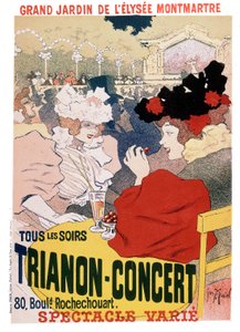Poster per gli spettacoli al concerto Trianon nel giardino del cabaret parigino Elysee Montmartre, c.1900