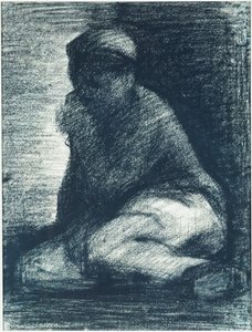Un Giovane Uomo Accovacciato da Georges Pierre Seurat