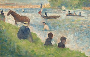 Cavallo e barche, studio per Bagnanti ad Asnières da Georges Pierre Seurat