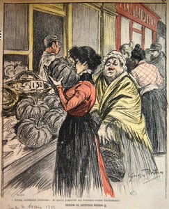 Due donne che scelgono una zucca al mercato, fine XIX secolo da Georges Redon