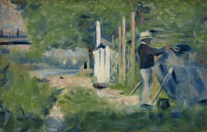 Uomo che dipinge la sua barca, c.1883 da Georges Seurat