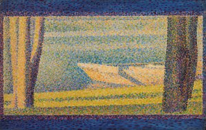 Barche e alberi ormeggiati da Georges Seurat