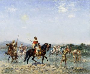 Cavalleria araba che attraversa un ruscello da Georges Washington