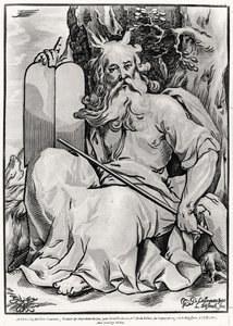 Mosè, inciso da Ludwig Businck (c.1590-dopo 1630) da Georges after Lallemand