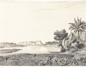 Iraq, vista di Babilonia, disegno di F. Thomas da un