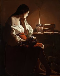 Maria Maddalena con fiamma fumante da Georges de La Tour