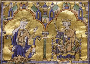 Blanche di Castiglia e re Luigi IX di Francia, dalla Bibbia moralizzata di San Luigi, circa 1227-1234 da Georgia Levan Ramishvili from Tbilisi