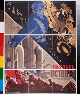 Locandina del film, "Ottobre" da Georgii Avgustovich Stenberg