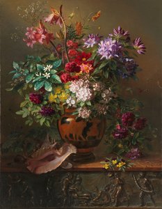 Natura morta con fiori in un vaso greco: allegoria della primavera
