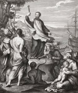 San Francesco Saverio predica da Gerard (after) Edelinck