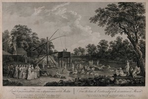 Vista delle case da bagno di Serebryanichesky a Mosca, 1796 da Gerard Barthe de la
