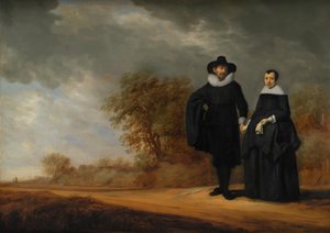 Borgomastro Cornelis Damasz. van der Gracht e sua moglie, Jopken Jacobs, in un paesaggio da Gerard Donck