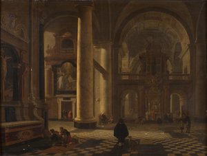 Interno di una chiesa cattolica da Gerard Houckgeest