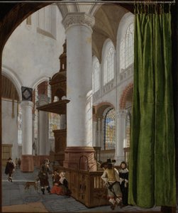Interno della Oude Kerk a Delft, 1654 da Gerard Houckgeest