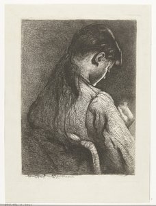 Ragazza seduta, vista di schiena da Gerard Jan Bos