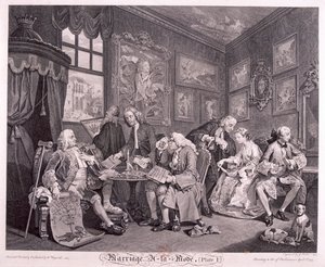 Matrimonio alla moda, 1745, tavola I da Gerard Jean Baptiste Scotin
