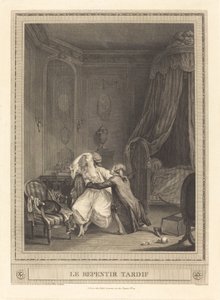 Il pentimento tardivo da Gerard Rene Le Vilain after Nicolas Lavreince